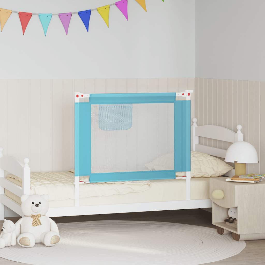Barandilla de seguridad cama de niño azul tela 100x25 cm
