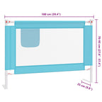 Barandilla de seguridad cama de niño azul tela 100x25 cm