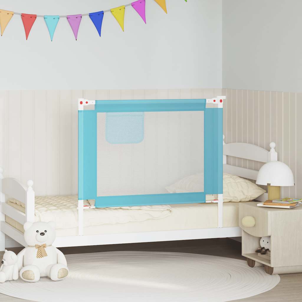 Barandilla de seguridad cama de niño azul tela 100x25 cm