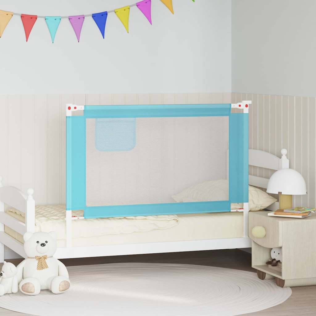 Barandilla de seguridad cama de niño azul tela 100x25 cm