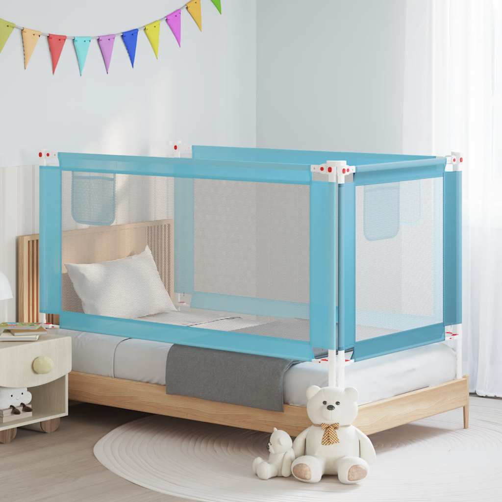 Barandilla de seguridad cama de niño azul tela 100x25 cm