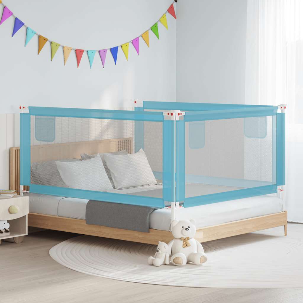 Barandilla de seguridad cama de niño azul tela 100x25 cm