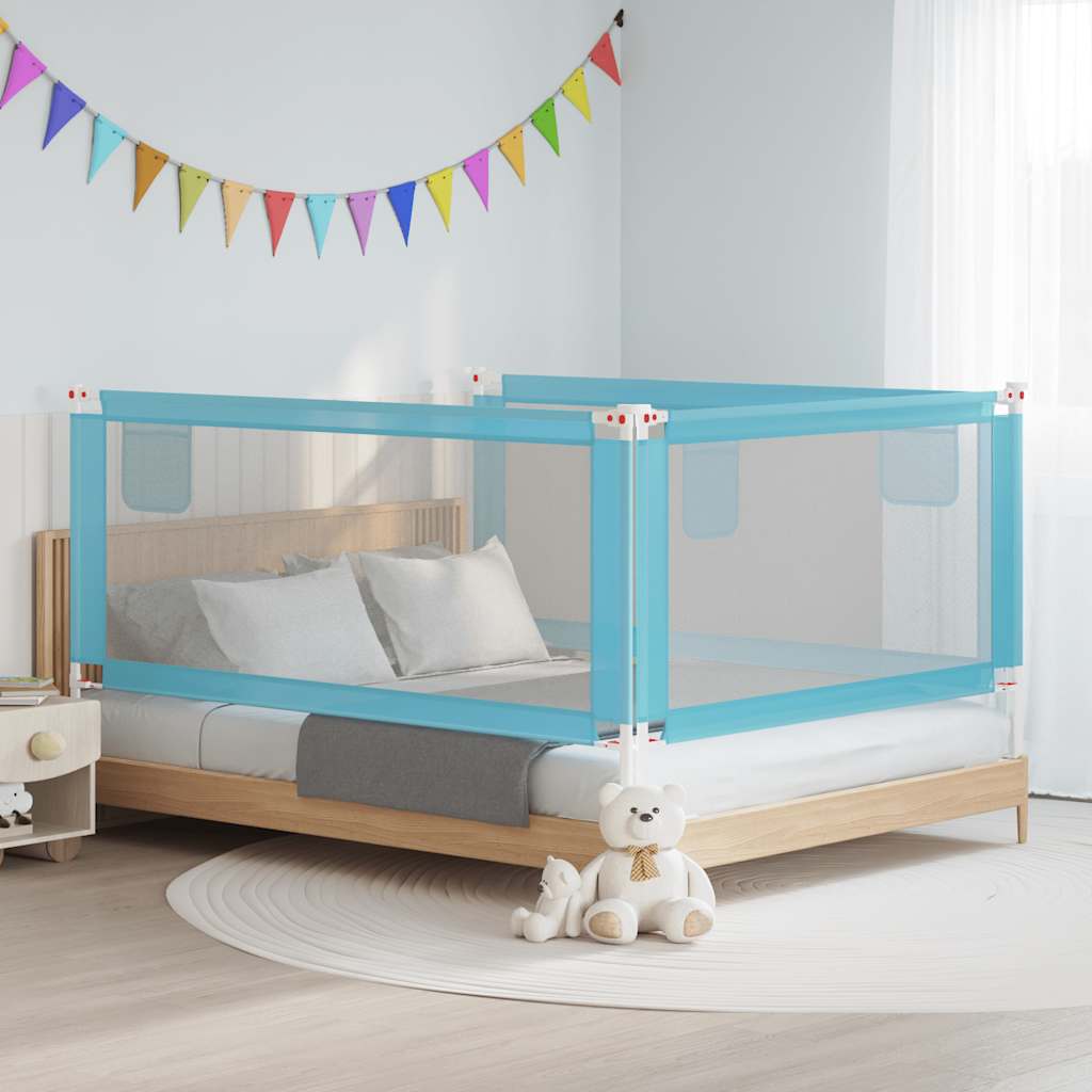 Barandilla de seguridad cama de niño azul tela 100x25 cm