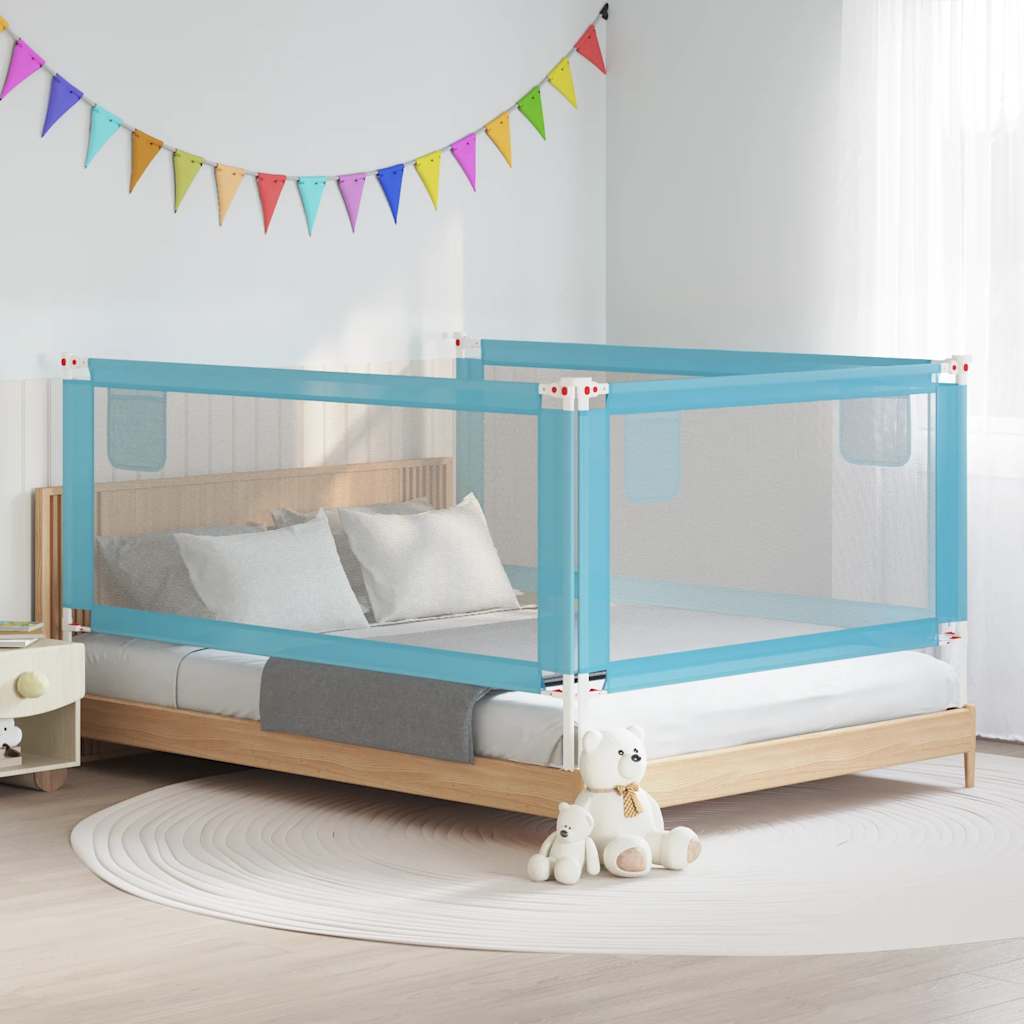 Barandilla de seguridad cama de niño azul tela 100x25 cm
