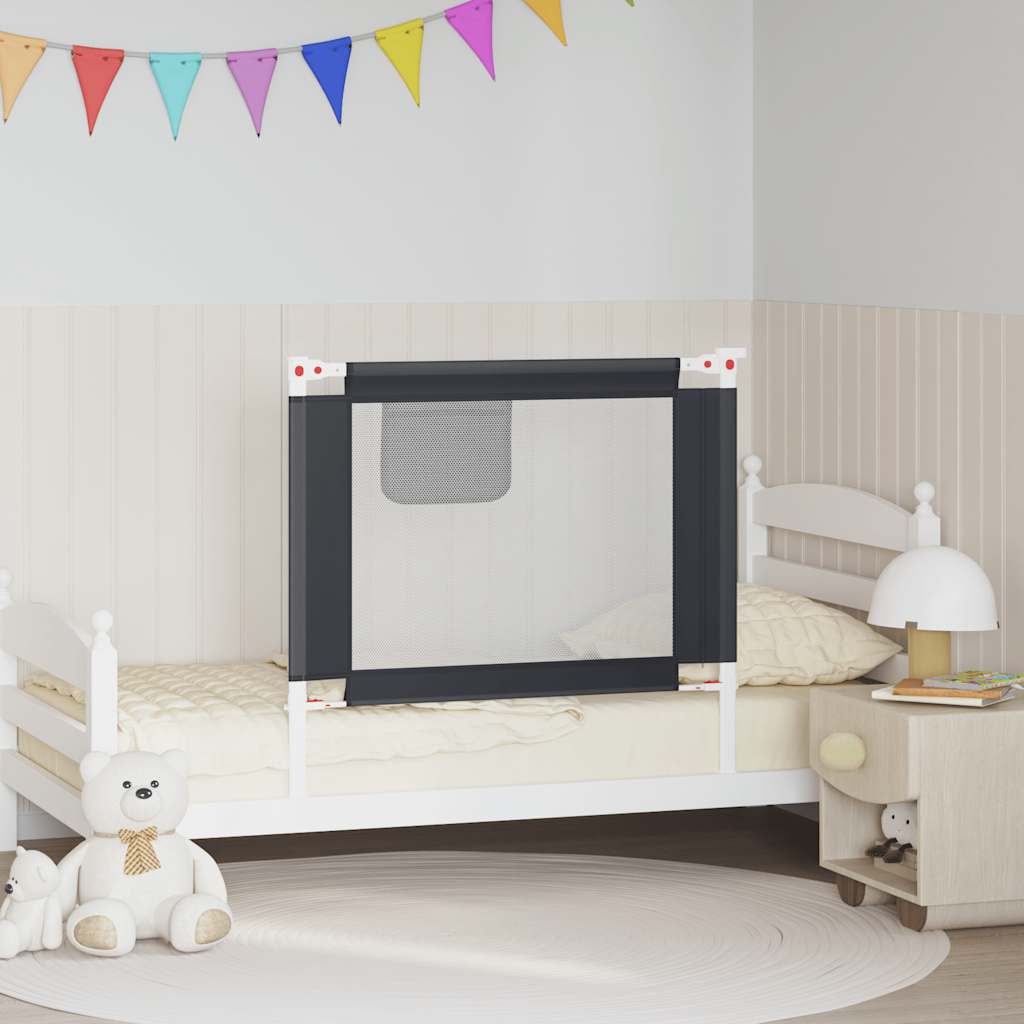 Barandilla de seguridad cama de niño gris oscuro tela 120x25 cm
