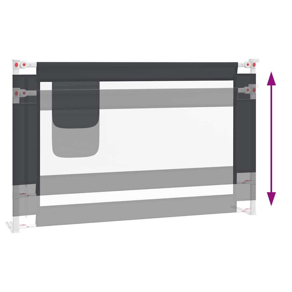 Barandilla de seguridad cama de niño gris oscuro tela 120x25 cm