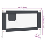 Barandilla de seguridad cama de niño gris oscuro tela 120x25 cm