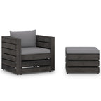 Muebles de jardín 10 pzas cojines antracita madera maciza pino