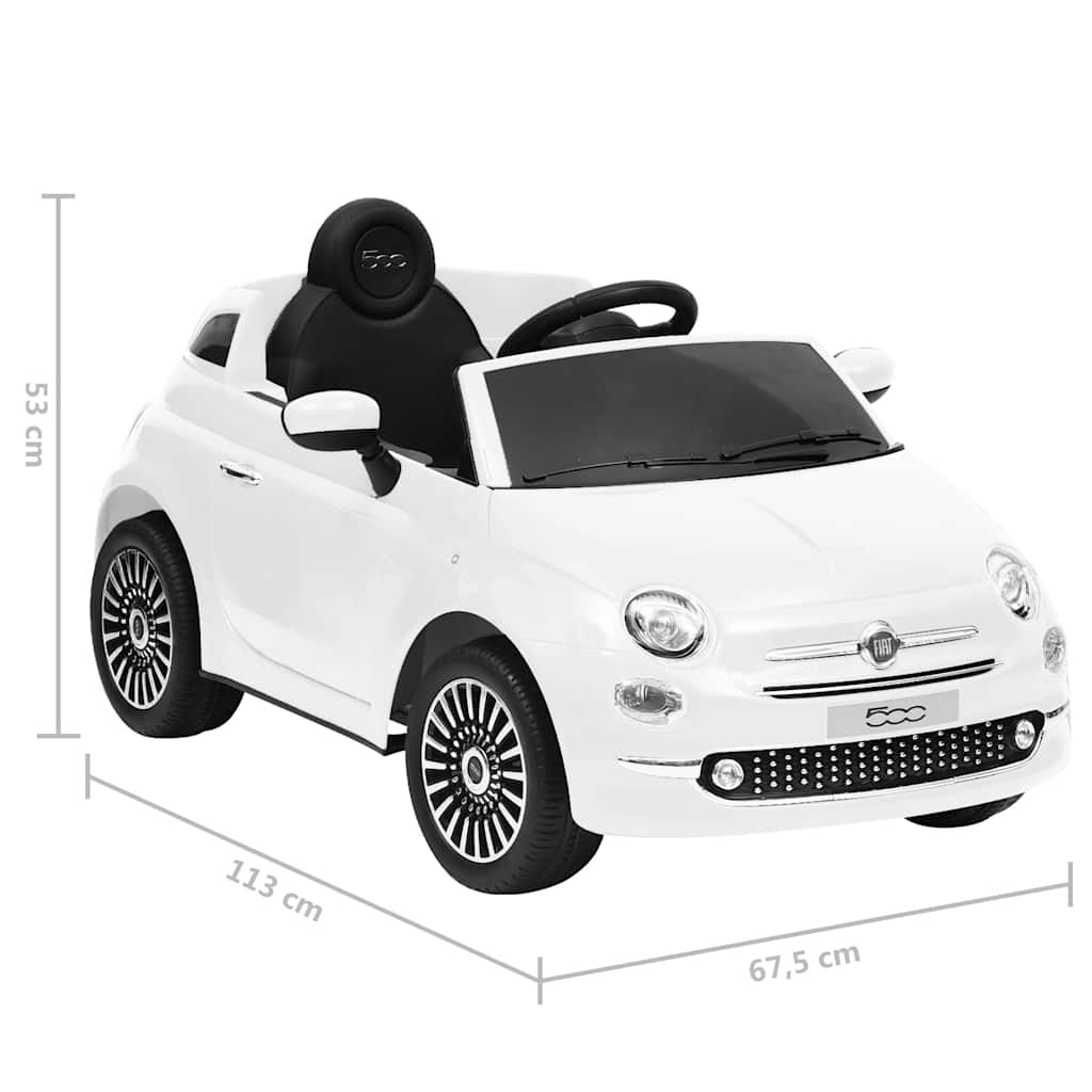 Coche correpasillos eléctrico Fiat 500 blanco