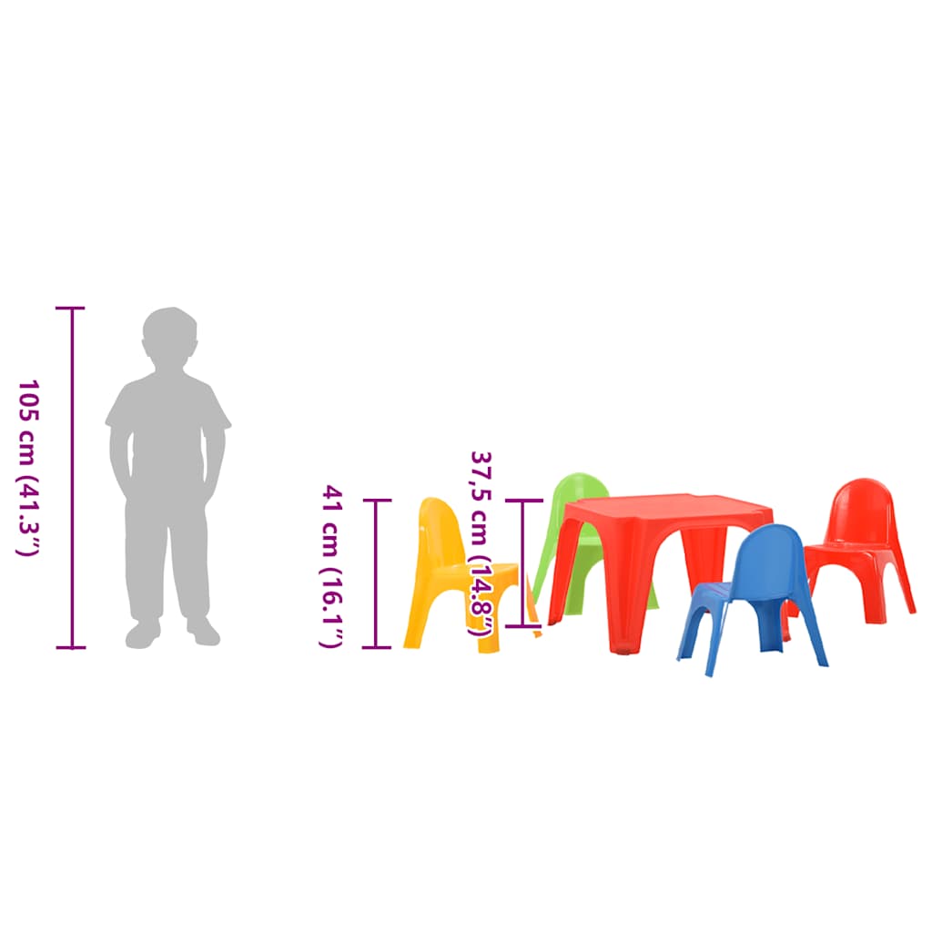 Juego de mesa y sillas para niños PP