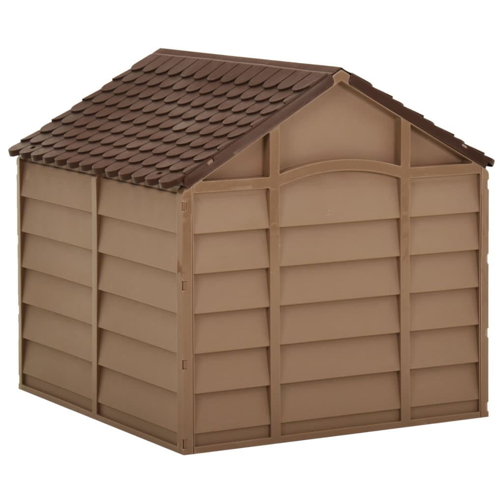 Caseta para perros marrón PP 71x71,5x68 cm