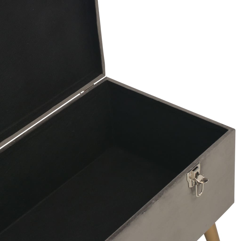 Taburetes de almacenamiento 3 piezas terciopelo gris