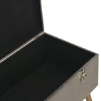 Taburetes de almacenamiento 3 piezas terciopelo gris