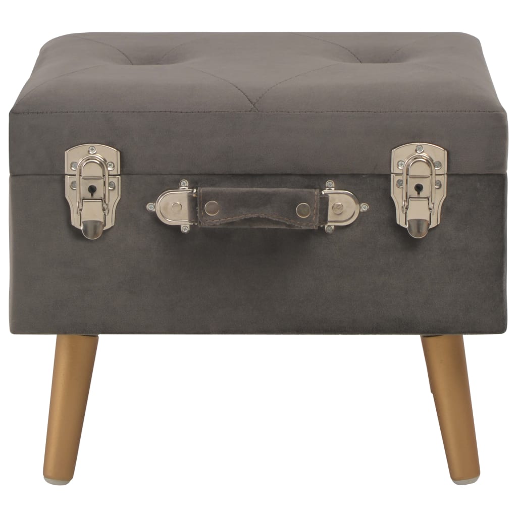 Taburetes de almacenamiento 3 piezas terciopelo gris