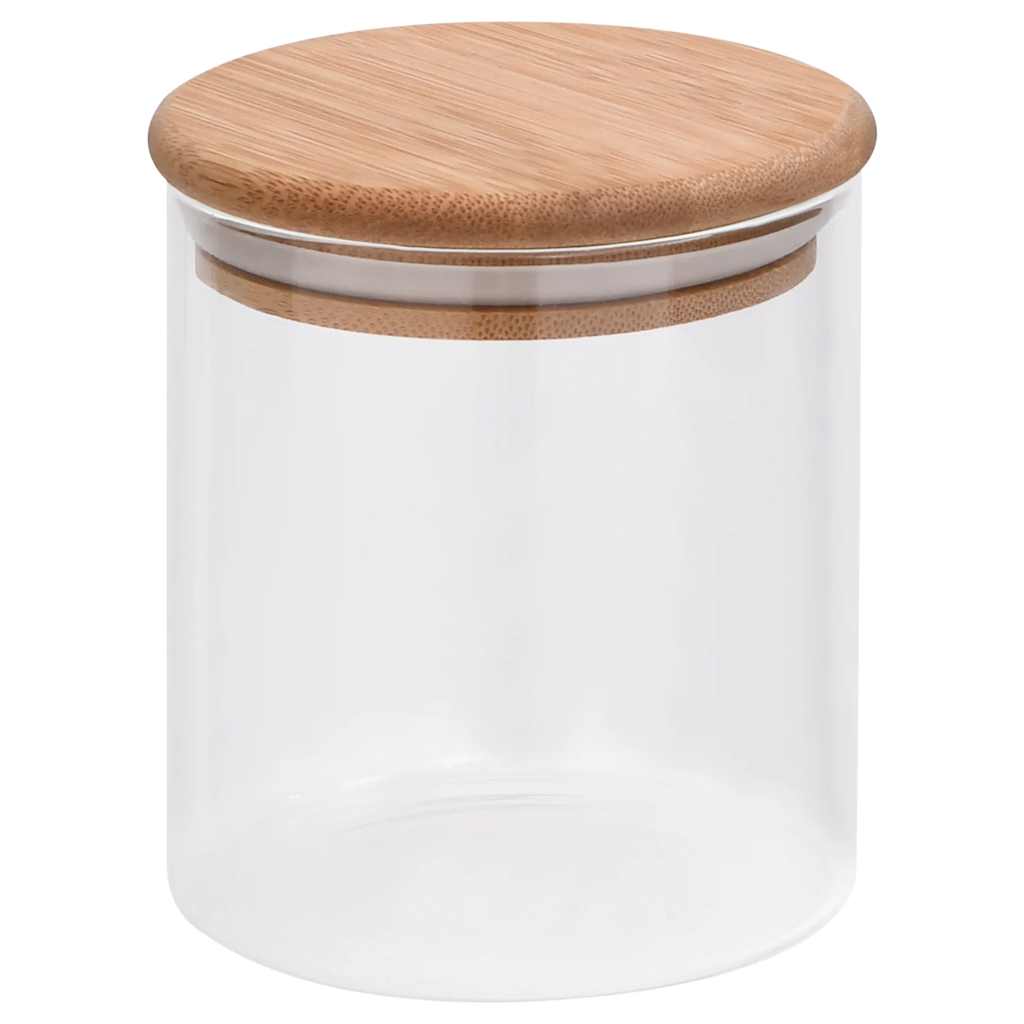 Tarros de almacenaje con tapa de bambú 10 unidades 600 ml
