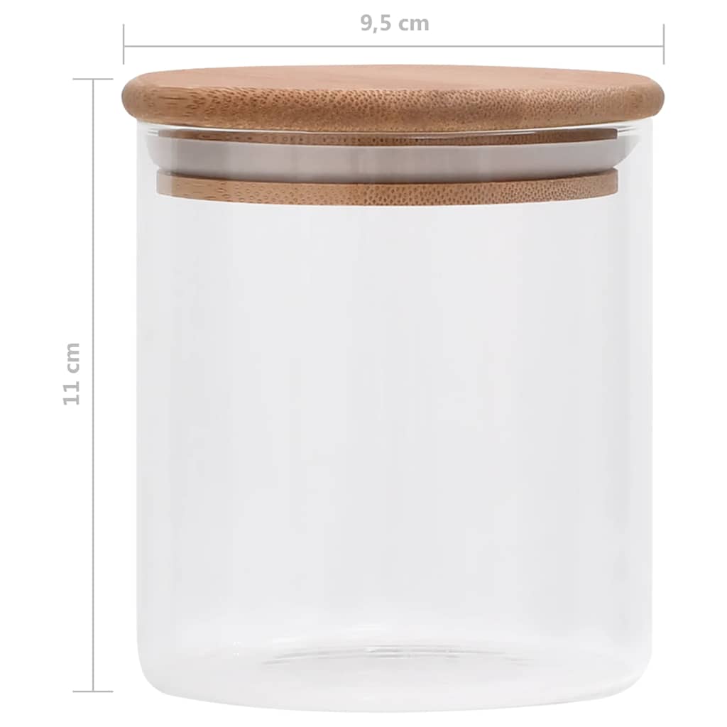 Tarros de almacenaje con tapa de bambú 10 unidades 600 ml