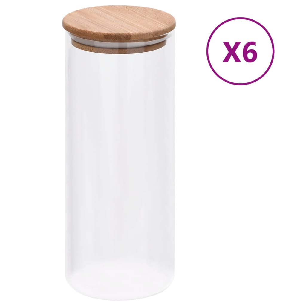 Frascos de armazenamento com tampa de bambu, 10 unidades, 600 ml