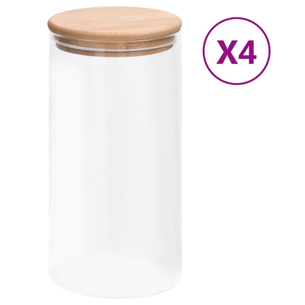 Frascos de armazenamento com tampa de bambu, 10 unidades, 600 ml