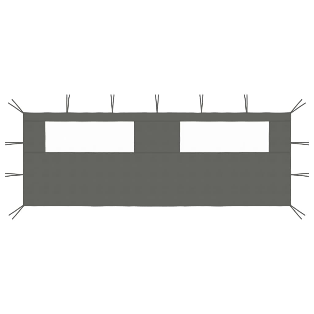 Pared lateral de cenador con ventanas azul 4x2 m
