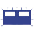 Pared lateral de cenador con ventanas azul 4x2 m