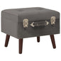 Banquinho de arrumação em veludo cinzento 40 cm