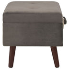 Taburete de almacenamiento de terciopelo gris 40 cm