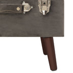 Taburete de almacenamiento de terciopelo gris 40 cm