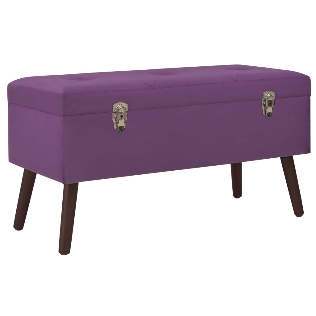 Banco con compartimento de almacenaje terciopelo beige 80 cm