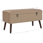 Banco con compartimento de almacenaje terciopelo beige 80 cm