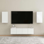 Mueble de TV madera contrachapada blanco brillante 30,5x30x60cm