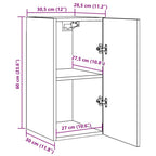 Mueble de TV madera contrachapada blanco brillante 30,5x30x60cm