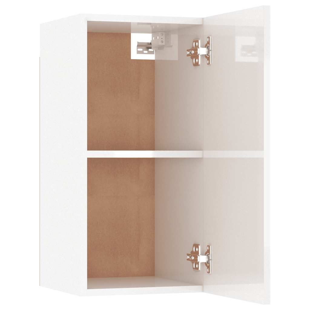 Mueble de TV madera contrachapada blanco brillante 30,5x30x60cm
