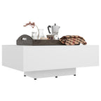 Mesa de centro madera contrachapada blanco 85x55x31 cm