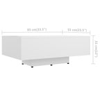 Mesa de centro madera contrachapada blanco 85x55x31 cm