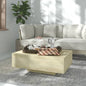 Mesa de centro madera contrachapada blanco 85x55x31 cm