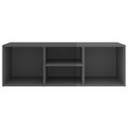 Zapatero de madera contrachapada gris brillo 105x35x35 cm