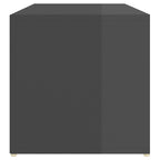 Zapatero de madera contrachapada gris brillo 105x35x35 cm