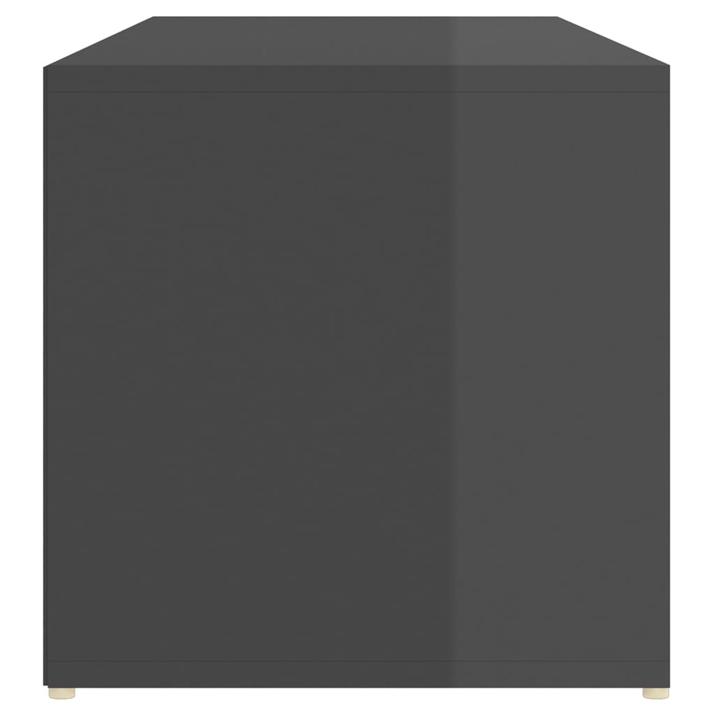 Zapatero de madera contrachapada gris brillo 105x35x35 cm