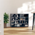 Armario auxiliar madera contrachapada gris brillo 97x32x72 cm