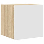 Mueble de salón de pared blanco y roble Sonoma 30,5x30x30 cm
