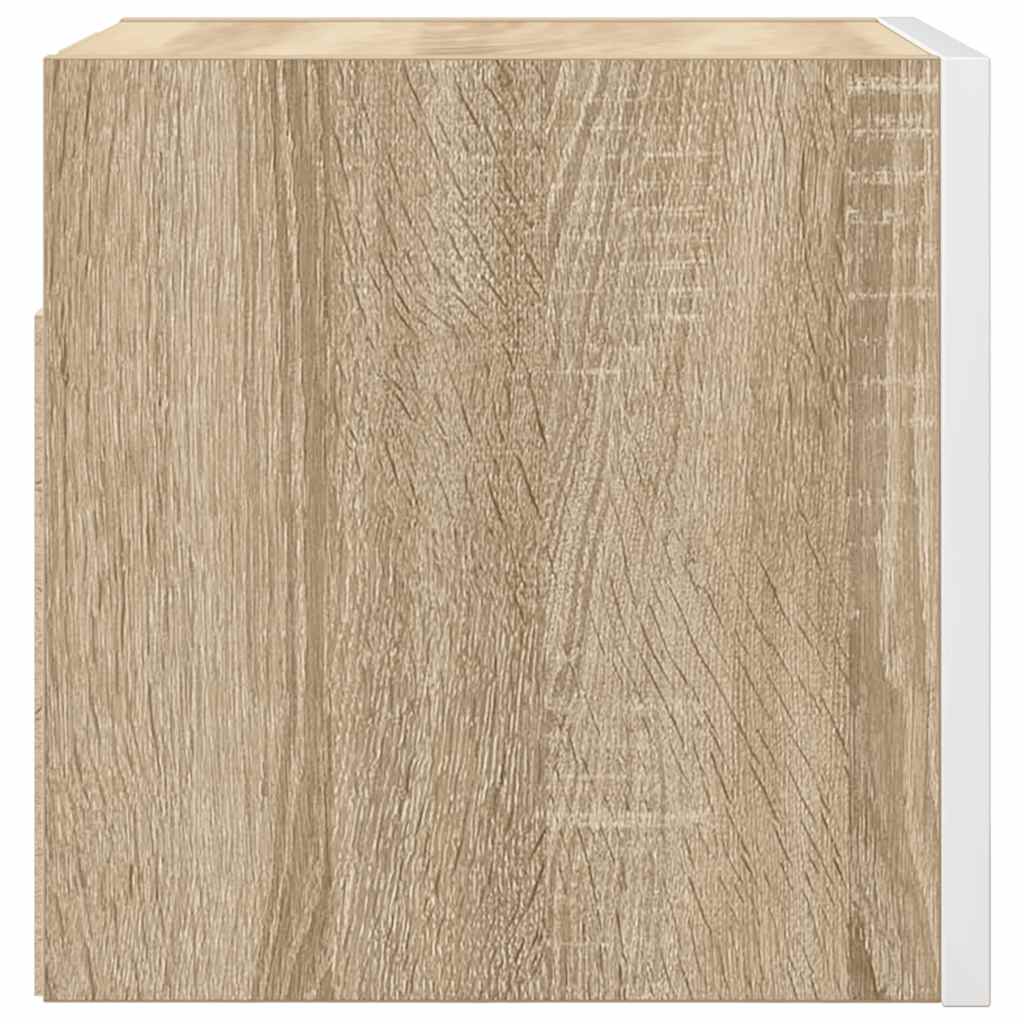 Mueble de salón de pared blanco y roble Sonoma 30,5x30x30 cm