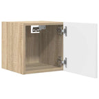 Mueble de salón de pared blanco y roble Sonoma 30,5x30x30 cm