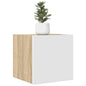 Mueble de salón de pared blanco y roble Sonoma 30,5x30x30 cm