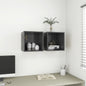 Armario de pared 2 uds madera blanco y roble sonoma 37x37x37 cm