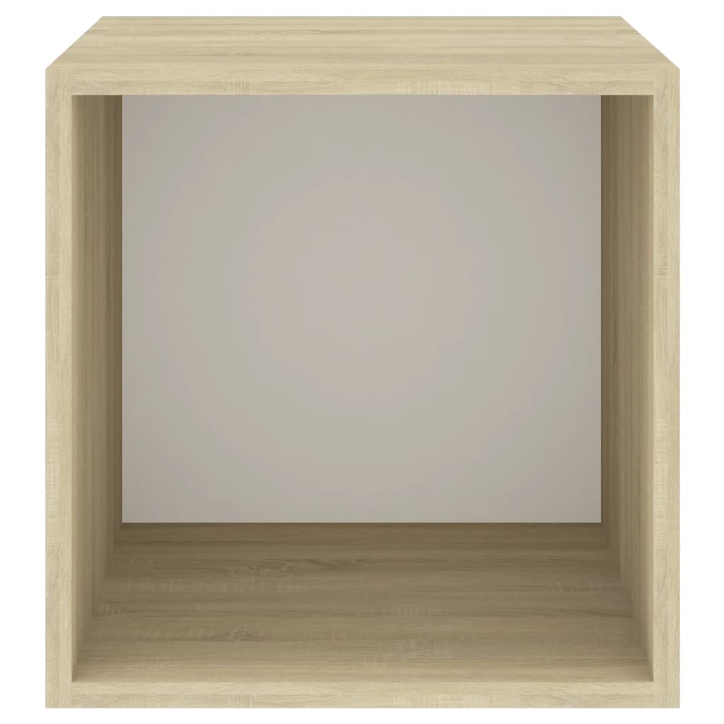 Armario de pared 2 uds madera blanco y roble sonoma 37x37x37 cm