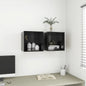 Armario de pared 2 uds madera blanco y roble sonoma 37x37x37 cm
