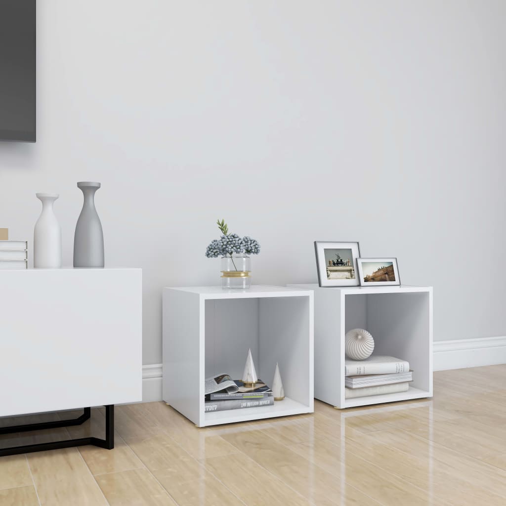 Mueble de TV 2uds madera contrachapada gris hormigón 37x35x37cm