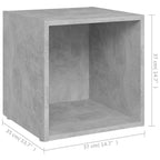 Mueble de TV 2uds madera contrachapada gris hormigón 37x35x37cm