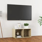 Mueble de TV madera contrachapada blanco 107x35x37 cm