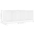Mueble de TV madera contrachapada blanco 107x35x37 cm